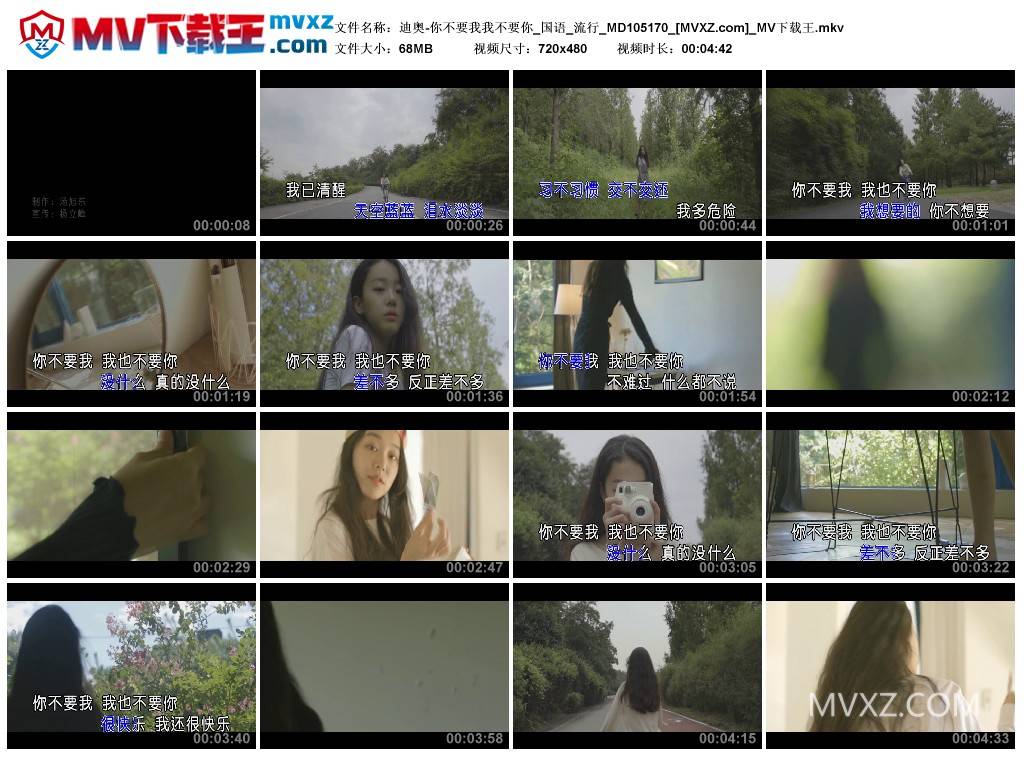 迪奥-你不要我我不要你_国语_流行_MD105170